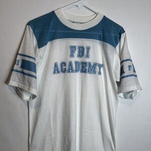 Dodger Sportswear FBI Academy Raglan Blue White Jersey T-shirt Adult Size Medium